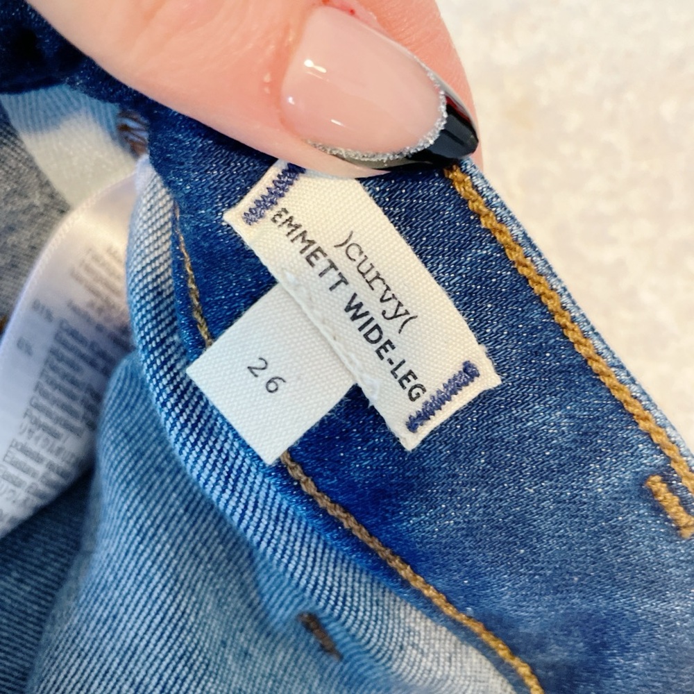 Madewell, curvy Emmett wide leg dark stretch jeans size 26 - Picture 9 of 10